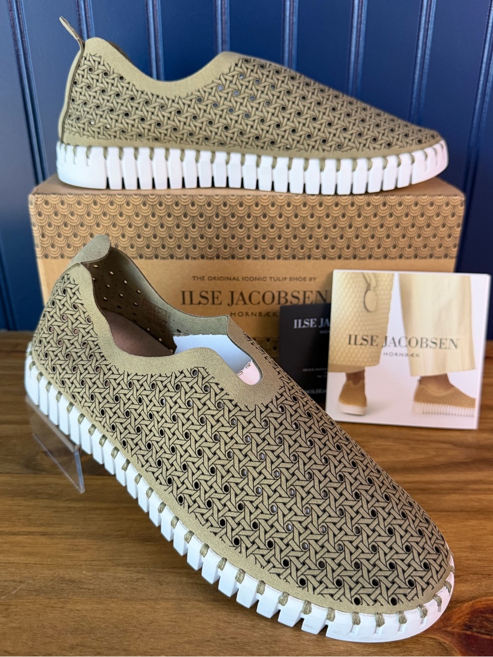 Ilse Jacobsen Tulip 4031 Army White Slip On Shoes EU 40 NIB